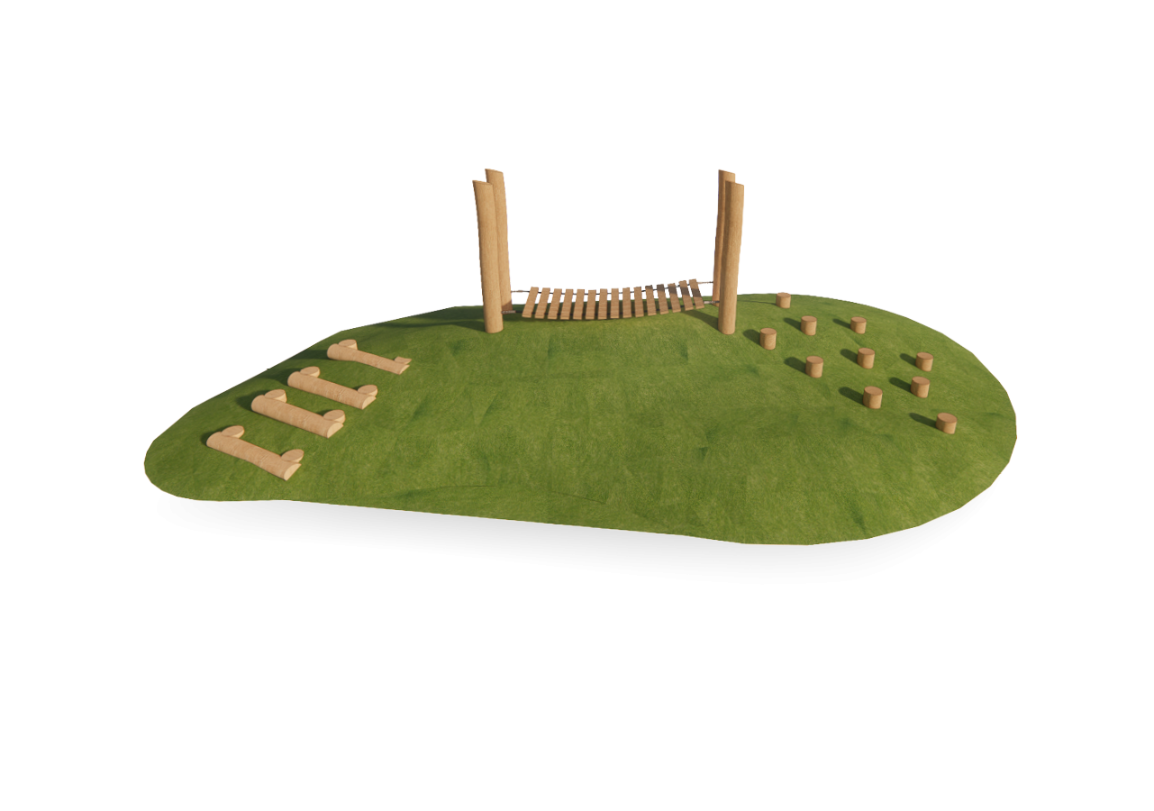 Speelheuvel Pad biedt een speels parcours met hoogteverschillen. Ideaal voor balanceren, klimmen en ontdekken.